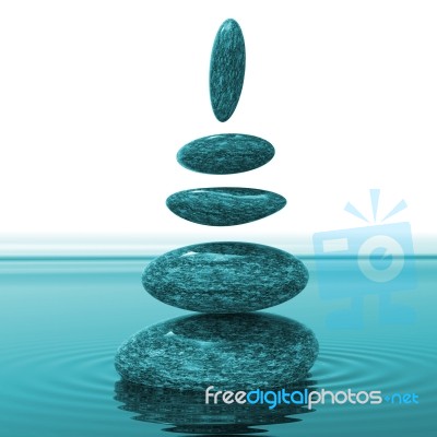 Spa Stones Means Balance Tranquility And Calmness Stock Image