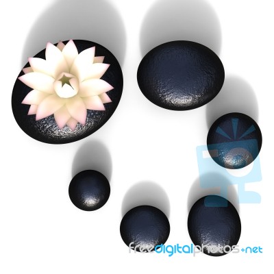 Spa Stones Represents Peaceful Spirituality And Blooming Stock Image