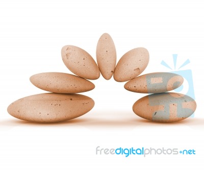 Spa Stones Shows Equal Value And Balanced Stock Image