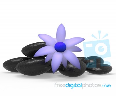 Spa Stones Shows Peace Bloom And Petal Stock Image