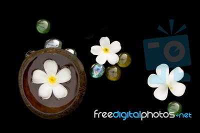 Spa Treatment With White Flower Set Stock Photo