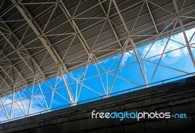 Space Between The Grandstand And Roof Stock Photo