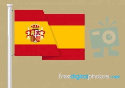 Spain Flag With Copyspace Stock Image