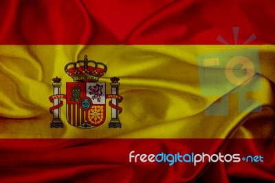 Spain Grunge Waving Flag Stock Image