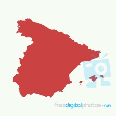 Spain Map  Illustration Stock Image