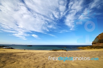 Spain Sky Cloud Beach  And In Lanzarote Stock Photo