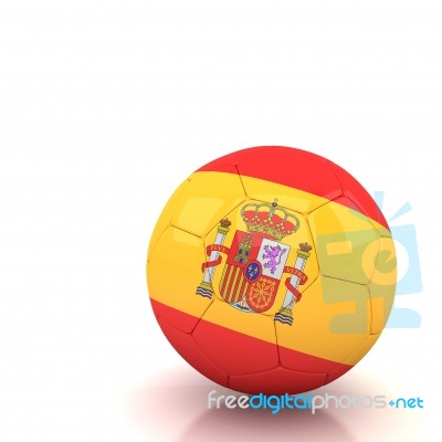 Spain Soccer Ball Isolated White Background Stock Image