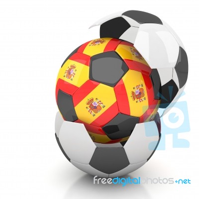 Spain Soccer Ball Isolated White Background Stock Image