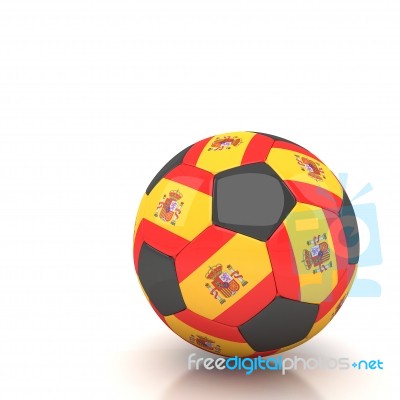 Spain Soccer Ball Isolated White Background Stock Image