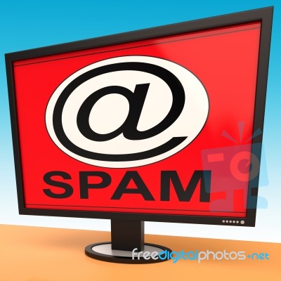 Spam Message Shows Unwanted And Malicious Spamming Stock Image