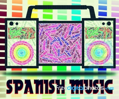 Spanish Music Represents Latin American And Guitar Stock Image