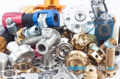 Spare Part Of Motorcycle For Decorating And Maintenance Stock Photo