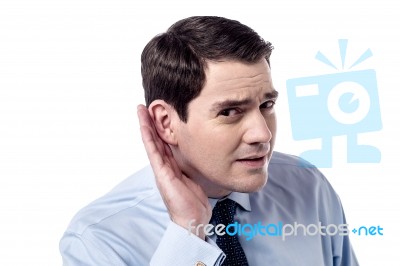 Speak Up Please I Can't Hear You Stock Photo