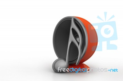 Speaker With Music Sign Stock Image