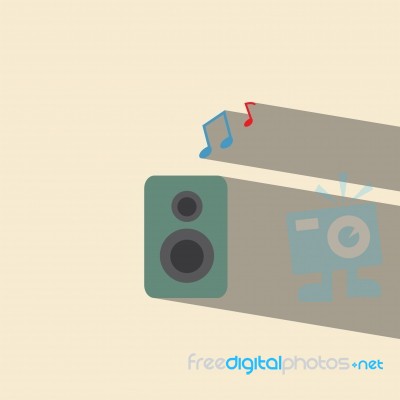 Speakers Flat Icon   Illustration  Stock Image