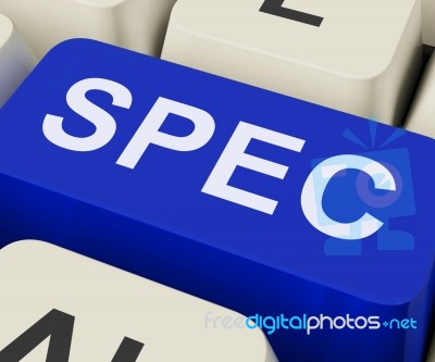 Spec Keys Show Specifications Details Or Design Stock Image