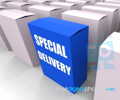 Special Delivery Box Shows Secure And Important Shipping Stock Image