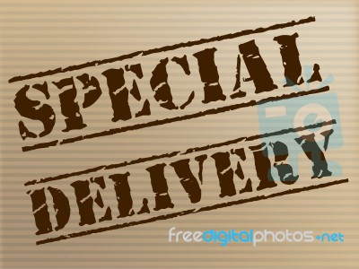 Special Delivery Means Notable Courier And Unique Stock Image