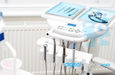 Special Equipment At Dental Office Stock Photo