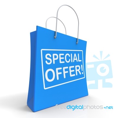 Special Offer Shopping Bag Shows Promotion Stock Image