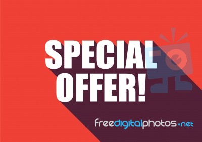 Special Offer Text With Long Shadow Stock Image