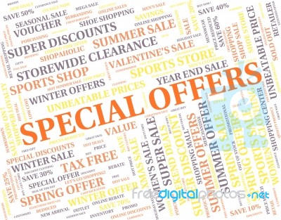 Special Offers Represents Discounts Notable And Promo Stock Image