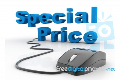 Special Price Connected To A Computer Mouse Stock Image