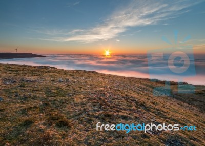 Spectacular Sunset At The End Of Summe Stock Photo