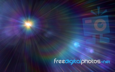 Spectrum Digital Lens Flare In Black Background Horizontal Frame… Stock Image