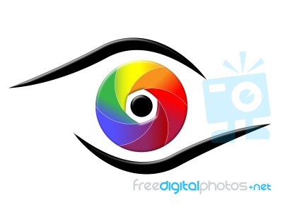 Spectrum Eye Shows Colorful Background And Chromatic Stock Image