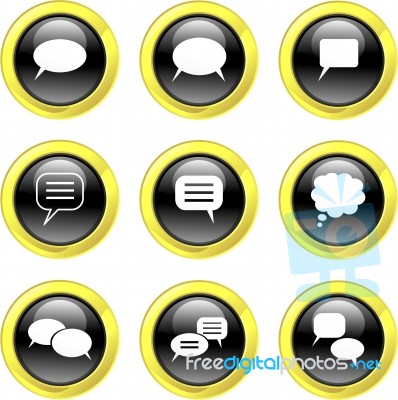 Speech Balloon Icon Set Stock Image