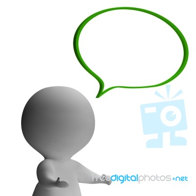 Speech Bubble And 3d Character Showing Speaking Or Announcement Stock Image