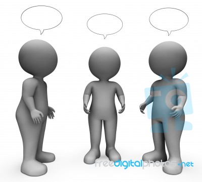 Speech Bubble Indicates Copy Space And Characters 3d Rendering Stock Image