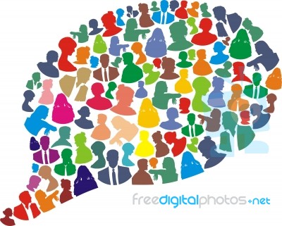 Speech Bubble Made With People Stock Image