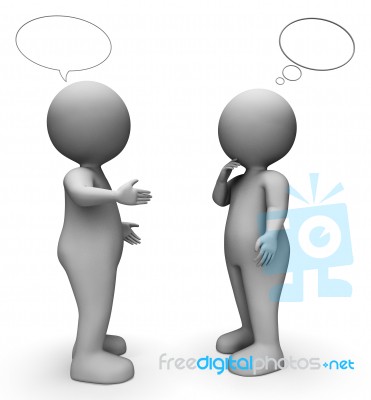 Speech Bubble Means Correspond Render And Men 3d Rendering Stock Image