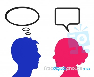 Speech Bubble Represents Think About It And Chat Stock Image