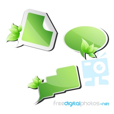 Speech bubbles With Leaves Stock Image