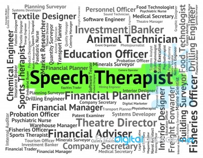 Speech Therapist Represents Occupation Verbal And Doctor Stock Image