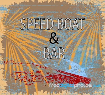 Speed Boat And Bar Sign Stock Image