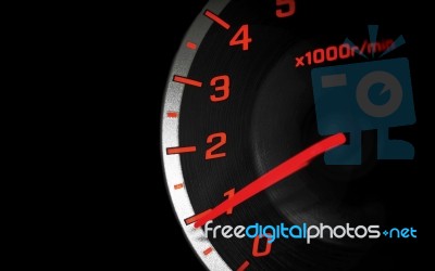 Speedometer In The Dark Stock Photo