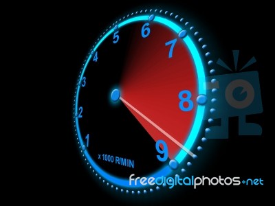 Speedometer Scoring High Speed Stock Image