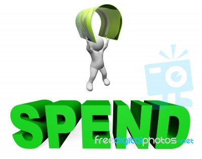 Spend Credit Card Shows Illustration Spending And Buying 3d Rend… Stock Image