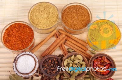 Spices And Herbs Stock Photo