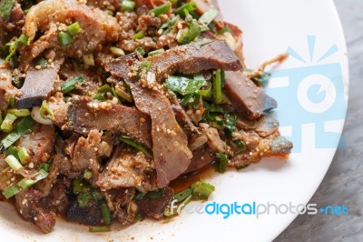 Spicy Minced Meat Thailand Stock Photo