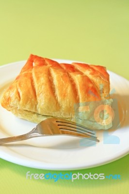 Spinach Pie With Fork Stock Photo