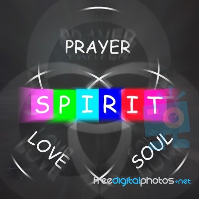 Spiritual Words Displays Prayer Love Soul And Spirit Stock Image