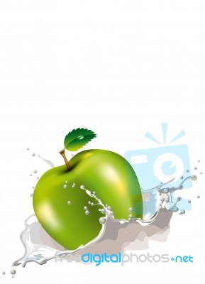 Splash Apple Stock Image