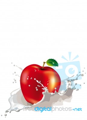 Splash Apple Stock Image