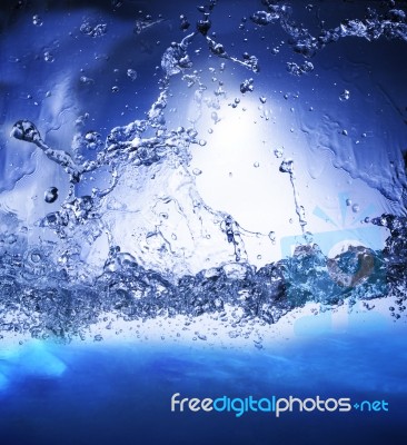 Splashing Blue Water Use As Nature Background ,backdrop And Natu… Stock Photo