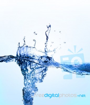 Splashing Of Purity Clean Fresh Water With Bubble Stock Photo